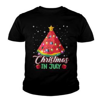 Watermelon Christmas Tree Christmas In July Summer Vacation V3 Youth T-shirt - Thegiftio UK