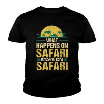 What Happens On Safari Stays On Safari Funny Youth T-shirt - Thegiftio UK