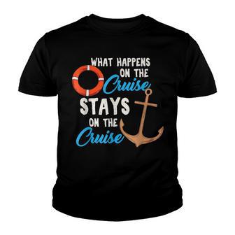 What Happens On The Cruise Stays On The Cruise Anchor Youth T-shirt - Thegiftio UK