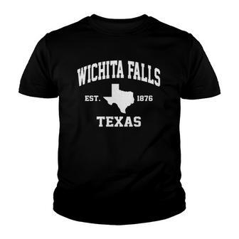 Wichita Falls Texas Tx Vintage State Athletic Style Youth T-shirt | Mazezy