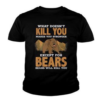 Wild Camping Hiking Walking Outdoor Pursuit Bear Youth T-shirt - Thegiftio UK