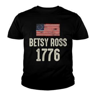 Womens American Betsy Ross Flag 1776 Vintage Youth T-shirt - Thegiftio UK