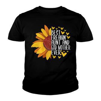 Womens Best Freakin Aunt And God Mother Women Mothers Day Youth T-shirt - Thegiftio UK
