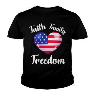 Womens Faith Family Freedom Fourth July American Patriotic Womens Youth T-shirt - Thegiftio UK