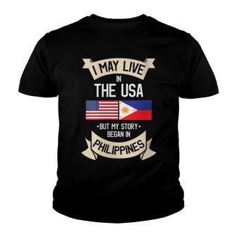 Womens Philippines American Flag Usa Filipino Roots Gifts Youth T-shirt - Thegiftio UK