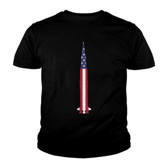 Womens Saturn V Rocket Patriotic American Flag Apollo 11 Space Youth T-shirt - Thegiftio UK