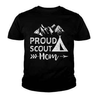Womens Scouting Mother Camping Gift - Proud Scout Mom Youth T-shirt - Thegiftio UK