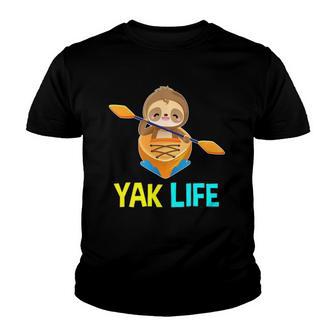 Yak Life Sloth Kayak Team Paddling Kayaking Youth T-shirt - Thegiftio UK