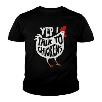 Yep I Talk To Chickens Cute Chicken Buffs Tee V2 Youth T-shirt - Thegiftio UK