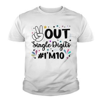 10Th Birthday For Girls Peace Out Single Digits Youth T-shirt - Seseable