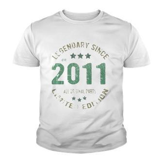 11 Years Old Bday Legendary Since 2011 - Vintage 11Th Birthday Youth T-shirt | Mazezy