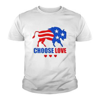 2022 Choose Love Buffalo Give Hope And Share Grief Heart Youth T-shirt | Mazezy