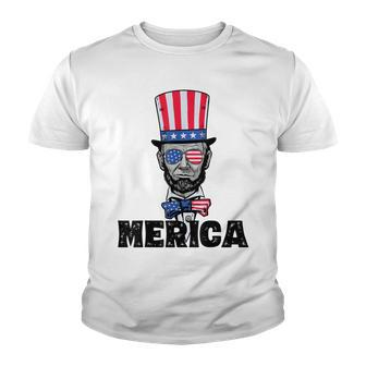 4Th Of July Abe Lincoln Merica Bzr Funny Kids Youth T-shirt - Seseable