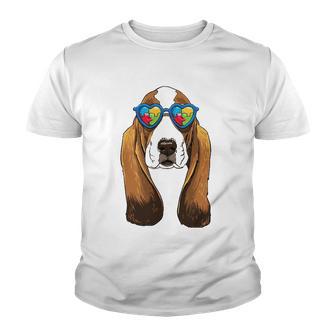 Autism Awareness Basset Hound Dog Puzzle Boys Kids Youth T-shirt - Thegiftio UK