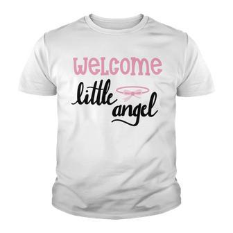 Baby Shower Text Design Welcome Little Angel Youth T-shirt | Favorety