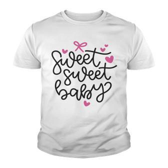 Baby Shower Text Pink Heart Ribbon Design Sweet Sweet Baby Youth T-shirt | Favorety AU