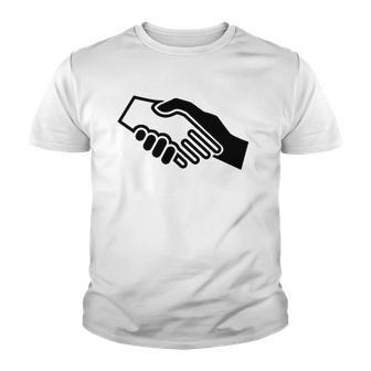 Biracial Handshake Black And White Unity Youth T-shirt | Mazezy