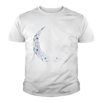 Black Cat Crescent Moon Gift Design Idea For Cat Fans V2 Youth T-shirt - Thegiftio UK