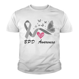 Borderline Personality Disorder Bpd Awareness Butterfly Grey Ribbon Borderline Personality Disorder Bpd Awareness Youth T-shirt | Favorety CA