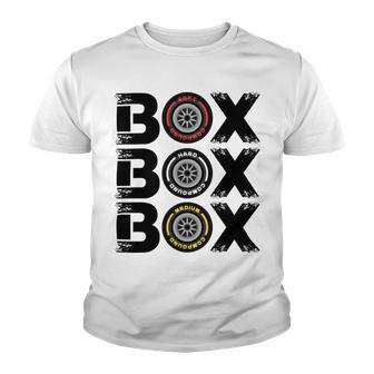 Box Box Box F1 Tyre Compound V2 Design Youth T-shirt | Favorety AU