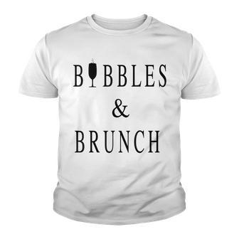 Bubbles And Brunch Champagne Glass Graphic Youth T-shirt - Thegiftio UK