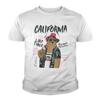 California Lake Tahoe Yosemite Redwoods Camping Youth T-shirt - Thegiftio UK