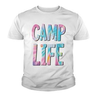 Camp Life Tie-Die Summer Top For Girls Summer Camp Youth T-shirt - Thegiftio UK