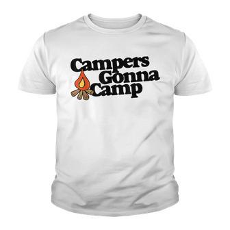 Campers Gonna Camp Camping Humor Youth T-shirt - Thegiftio UK