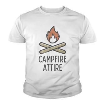 Campfire Attire Graphic Campfire Camping Youth T-shirt - Thegiftio UK