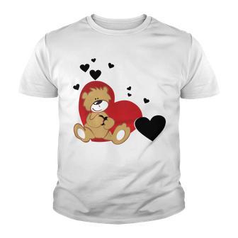 Cartoon Animal Happy Loving Teddy Bear Youth T-shirt | Favorety CA