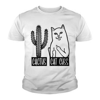 Cat Cuss Cactus Funny Cat Joke Youth T-shirt | Favorety DE