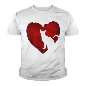 Cat Heart Shirt Cat Lovers Valentine Day Gifts For Couple Youth T-shirt | Favorety AU