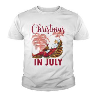Celebrate Christmas In July Beach Santa Summer Christmas Youth T-shirt - Thegiftio UK