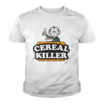 Cereal Killer Food Pun Humor Costume Funny Halloween Gifts Youth T-shirt | Mazezy