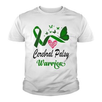Cerebral Palsy Warrior Butterfly Green Ribbon Cerebral Palsy Cerebral Palsy Awareness Youth T-shirt - Monsterry CA