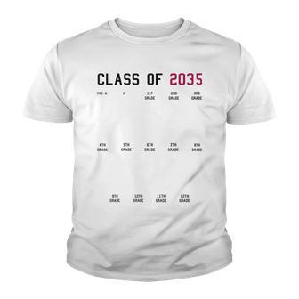 Class Of 2035 Grow With Me 2035 Graduation Handprints Youth T-shirt - Thegiftio UK
