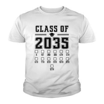 Class Of 2035 Grow With Me First Day Of School Check Mark Youth T-shirt - Thegiftio UK