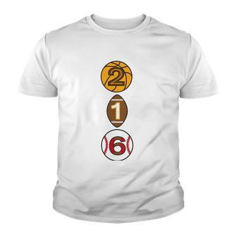 Cleveland Basketball Baseball Football 216 Area Code Youth T-shirt | Mazezy