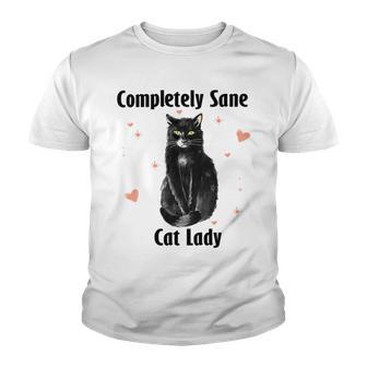Completely Sane Cat Lady Cat Lover Cute Kitty Youth T-shirt | Favorety