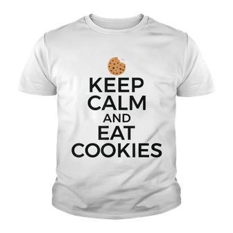 Cookie Lover Baking Gift - Keep Calm Eat Cookies Youth T-shirt - Thegiftio UK