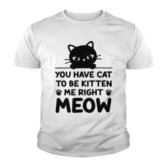 Cute Cat Lover Youve Got To Be Kitten Me Youth T-shirt | Favorety CA