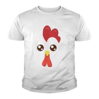 Cute Chicken Face Awesome Halloween Costume Gift Tee Youth T-shirt - Thegiftio UK