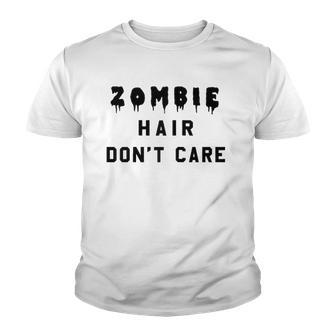 Dripping Zombie Hair Dont Care Raglan Baseball Tee Youth T-shirt - Thegiftio UK