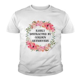 Easily Distracted By Golden Retrievers Youth T-shirt | Favorety AU