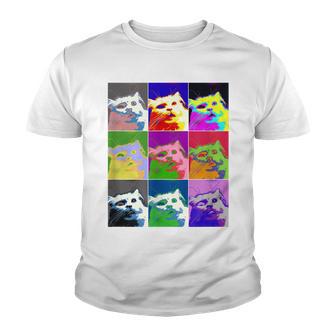 Fluffy Cat In Pop-Art Style Vintage 1960S Mod Color Style Youth T-shirt - Thegiftio UK