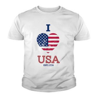 Fourth Of July Independence Day I Love Usa T Youth T-shirt - Thegiftio UK