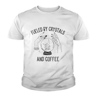 Fueled By Crystals And Coffee Witch Spells Chakra Youth T-shirt - Thegiftio UK