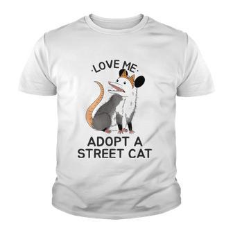 Funny Adopt A Street Cat Opossum Youth T-shirt - Thegiftio UK