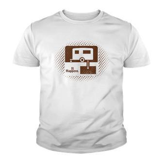 Funny Camping Poop Dumping Youth T-shirt - Thegiftio UK