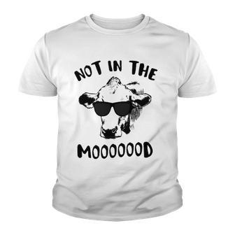 Funny Cow S Not In The Mood Youth T-shirt - Thegiftio UK